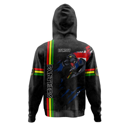 Penrith Panthers Hoodie - Happy Australia Day Flag Scratch Style Penrith Panthers Hoodie - Happy Australia Day Flag Scratch Style