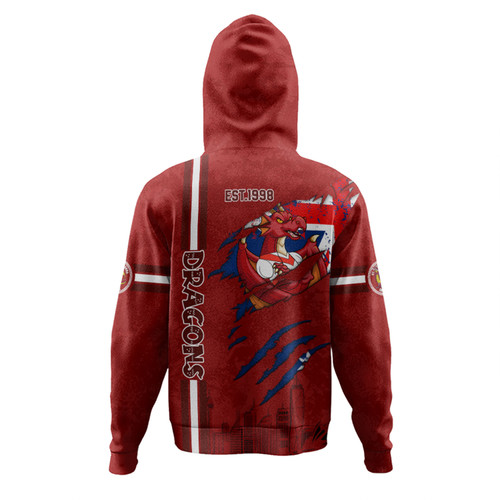St. George Illawarra Dragons Hoodie - Happy Australia Day Flag Scratch Style St. George Illawarra Dragons Hoodie - Happy Australia Day Flag Scratch Style