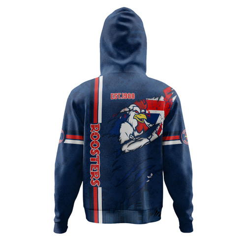Sydney Roosters Hoodie - Happy Australia Day Flag Scratch Style Sydney Roosters Hoodie - Happy Australia Day Flag Scratch Style
