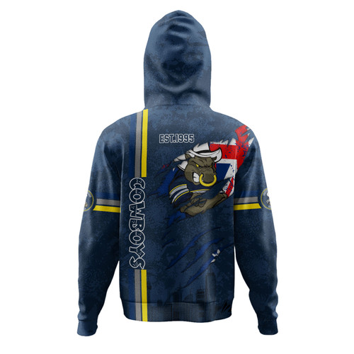 North Queensland Cowboys Hoodie - Happy Australia Day Flag Scratch Style North Queensland Cowboys Hoodie - Happy Australia Day Flag Scratch Style