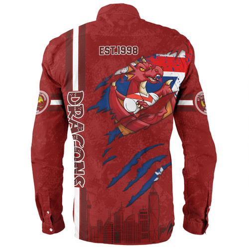 St. George Illawarra Dragons Long Sleeve Shirt - Happy Australia Day Flag Scratch Style St. George Illawarra Dragons Long Sleeve Shirt - Happy Australia Day Flag Scratch Style