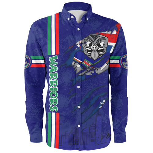 New Zealand Warriors Long Sleeve Shirt - Happy Australia Day Flag Scratch Style