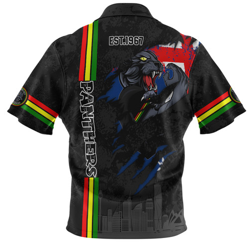 Penrith Panthers Polo Shirt - Happy Australia Day Flag Scratch Style Penrith Panthers Polo Shirt - Happy Australia Day Flag Scratch Style