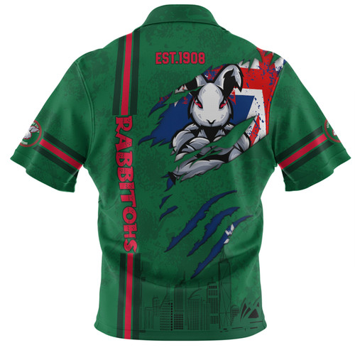 South Sydney Rabbitohs Polo Shirt - Happy Australia Day Flag Scratch Style South Sydney Rabbitohs Polo Shirt - Happy Australia Day Flag Scratch Style