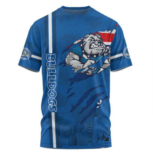 Canterbury-Bankstown Bulldogs T-Shirt - Happy Australia Day Flag Scratch Style