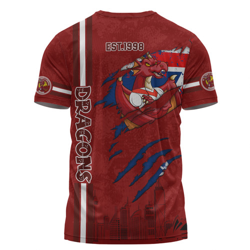 St. George Illawarra Dragons T-Shirt - Happy Australia Day Flag Scratch Style St. George Illawarra Dragons T-Shirt - Happy Australia Day Flag Scratch Style