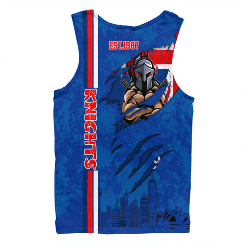 Newcastle Knights Men Singlet - Happy Australia Day Flag Scratch Style Newcastle Knights Men Singlet - Happy Australia Day Flag Scratch Style
