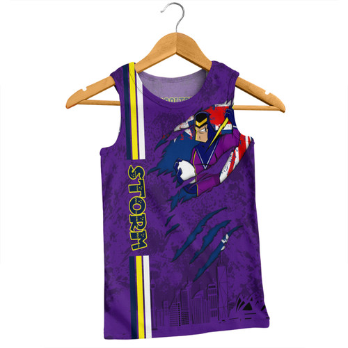 Melbourne Storm Men Singlet - Happy Australia Day Flag Scratch Style