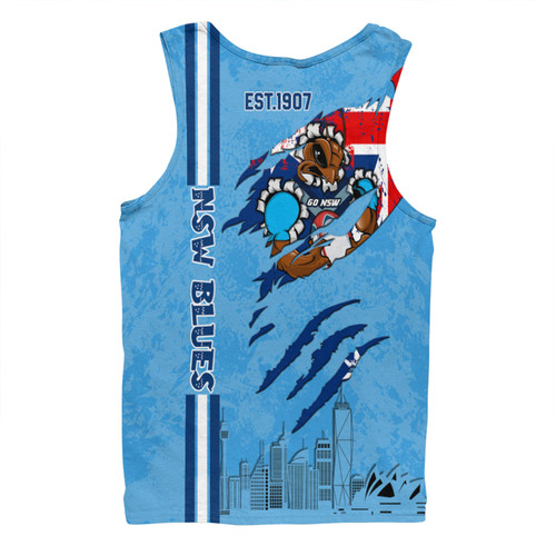New South Wales Blues Men Singlet - Happy Australia Day Flag Scratch Style New South Wales Blues Men Singlet - Happy Australia Day Flag Scratch Style