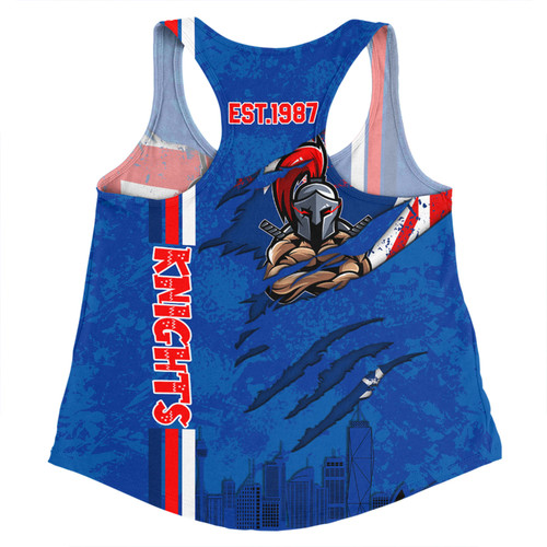 Newcastle Knights Women Racerback Singlet - Happy Australia Day Flag Scratch Style Newcastle Knights Women Racerback Singlet - Happy Australia Day Flag Scratch Style