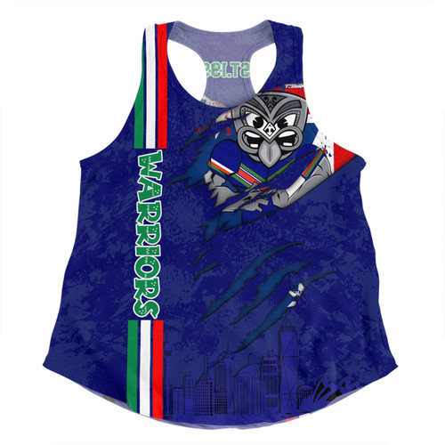 New Zealand Warriors Women Racerback Singlet - Happy Australia Day Flag Scratch Style