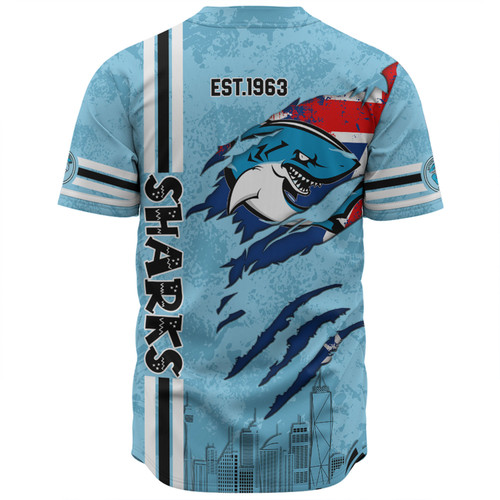 Cronulla-Sutherland Sharks Baseball Shirt - Happy Australia Day Flag Scratch Style Cronulla-Sutherland Sharks Baseball Shirt - Happy Australia Day Flag Scratch Style
