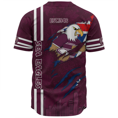 Manly Warringah Sea Eagles Baseball Shirt - Happy Australia Day Flag Scratch Style Manly Warringah Sea Eagles Baseball Shirt - Happy Australia Day Flag Scratch Style