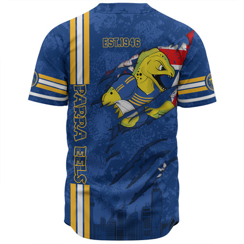 Parramatta Eels Baseball Shirt - Happy Australia Day Flag Scratch Style Parramatta Eels Baseball Shirt - Happy Australia Day Flag Scratch Style