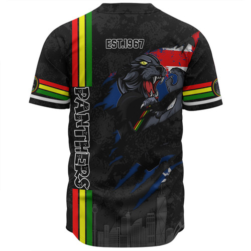 Penrith Panthers Baseball Shirt - Happy Australia Day Flag Scratch Style Penrith Panthers Baseball Shirt - Happy Australia Day Flag Scratch Style