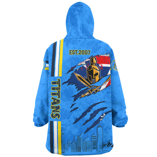 Gold Coast Titans Snug Hoodie - Happy Australia Day Flag Scratch Style Gold Coast Titans Snug Hoodie - Happy Australia Day Flag Scratch Style