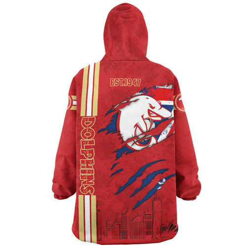 Redcliffe Dolphins Snug Hoodie - Happy Australia Day Flag Scratch Style Redcliffe Dolphins Snug Hoodie - Happy Australia Day Flag Scratch Style