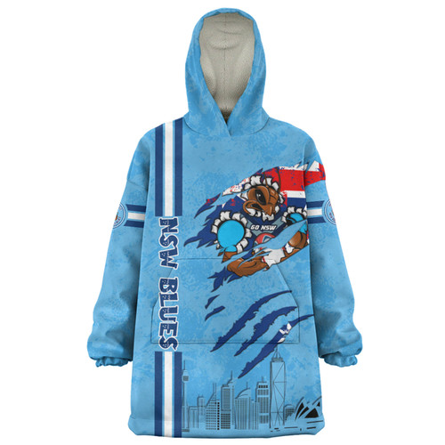 New South Wales Blues Snug Hoodie - Happy Australia Day Flag Scratch Style