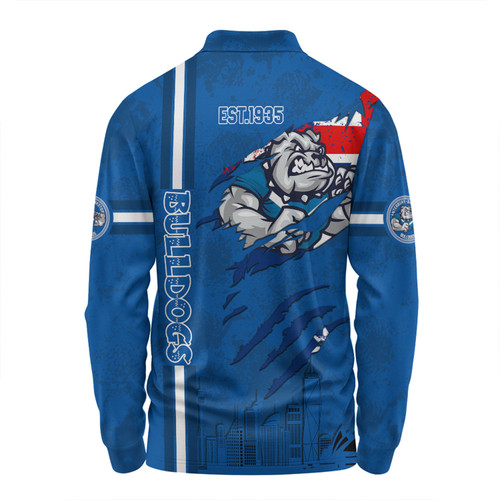 Canterbury-Bankstown Bulldogs Long Sleeve Polo Shirt - Happy Australia Day Flag Scratch Style Canterbury-Bankstown Bulldogs Long Sleeve Polo Shirt - Happy Australia Day Flag Scratch Style