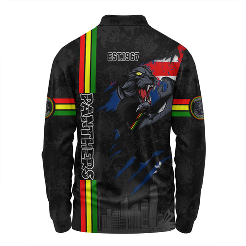 Penrith Panthers Long Sleeve Polo Shirt - Happy Australia Day Flag Scratch Style Penrith Panthers Long Sleeve Polo Shirt - Happy Australia Day Flag Scratch Style