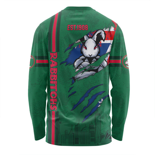 South Sydney Rabbitohs Long Sleeve T-shirt - Happy Australia Day Flag Scratch Style South Sydney Rabbitohs Long Sleeve T-shirt - Happy Australia Day Flag Scratch Style