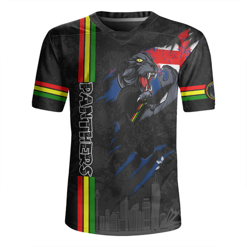 Penrith Panthers Rugby Jersey - Happy Australia Day Flag Scratch Style