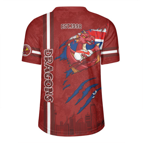 St. George Illawarra Dragons Rugby Jersey - Happy Australia Day Flag Scratch Style