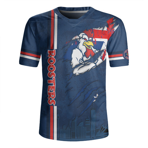 Sydney Roosters Rugby Jersey - Happy Australia Day Flag Scratch Style