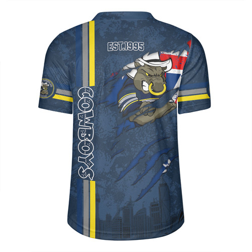 North Queensland Cowboys Rugby Jersey - Happy Australia Day Flag Scratch Style North Queensland Cowboys Rugby Jersey - Happy Australia Day Flag Scratch Style