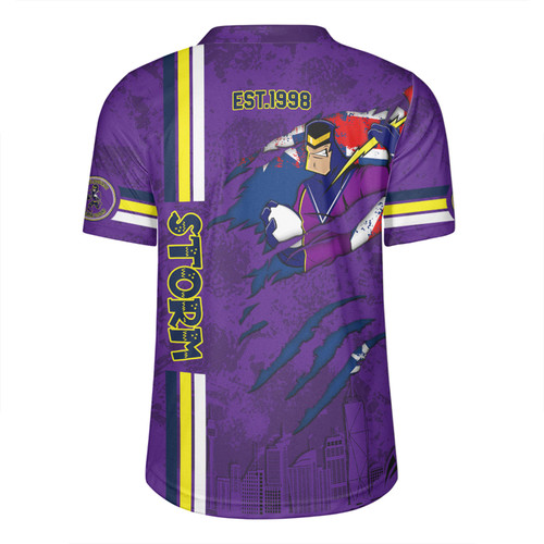 Melbourne Storm Rugby Jersey - Happy Australia Day Flag Scratch Style