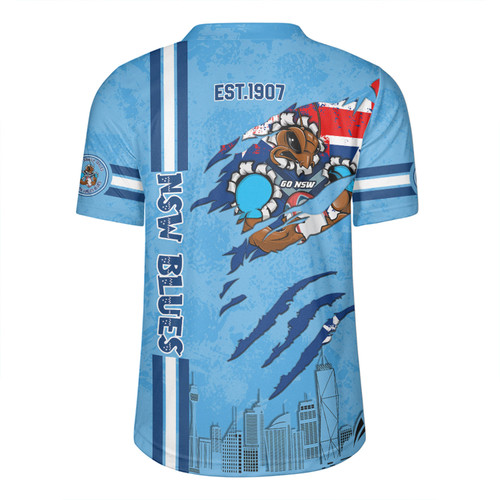 New South Wales Blues Rugby Jersey - Happy Australia Day Flag Scratch Style New South Wales Blues Rugby Jersey - Happy Australia Day Flag Scratch Style