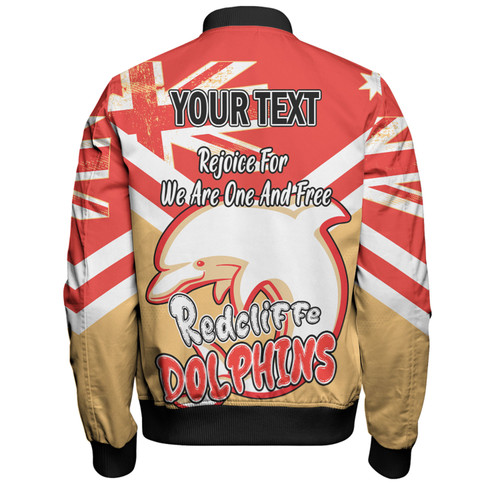 Redcliffe Dolphins Bomber Jacket - Happy Australia Day We Are One And Free Redcliffe Dolphins Bomber Jacket - Happy Australia Day We Are One And Free