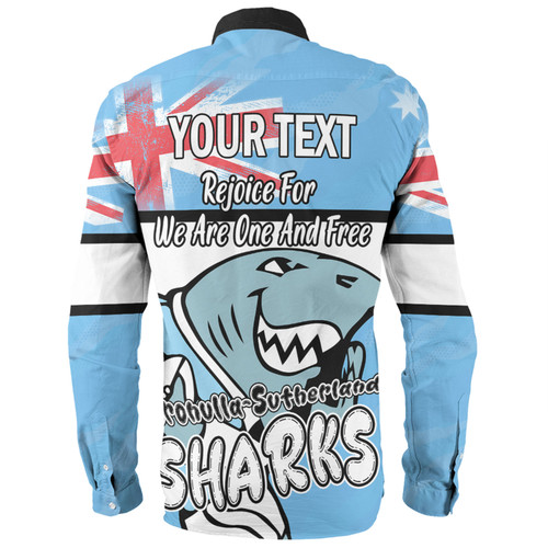 Cronulla-Sutherland Sharks Long Sleeve Shirt - Happy Australia Day We Are One And Free