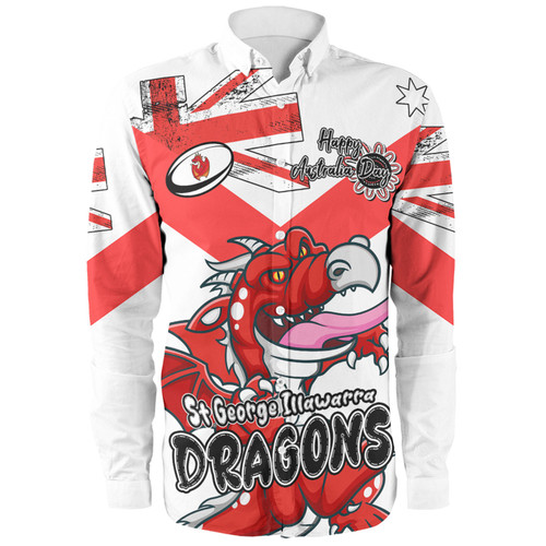 St. George Illawarra Dragons Long Sleeve Shirt - Happy Australia Day We Are One And Free