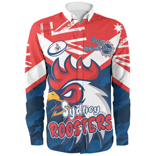 Sydney Roosters Long Sleeve Shirt - Happy Australia Day We Are One And Free