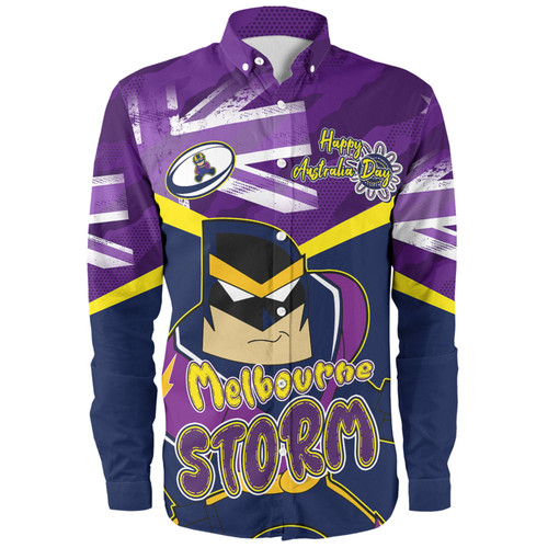 Melbourne Storm Long Sleeve Shirt - Happy Australia Day We Are One And Free