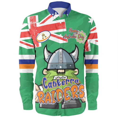 Canberra Raiders Long Sleeve Shirt - Happy Australia Day We Are One And Free