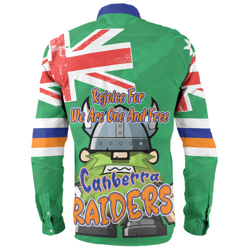 Canberra Raiders Long Sleeve Shirt - Happy Australia Day We Are One And Free Canberra Raiders Long Sleeve Shirt - Happy Australia Day We Are One And Free