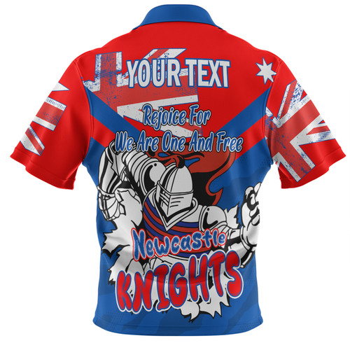Newcastle Knights Polo Shirt - Happy Australia Day We Are One And Free Newcastle Knights Polo Shirt - Happy Australia Day We Are One And Free