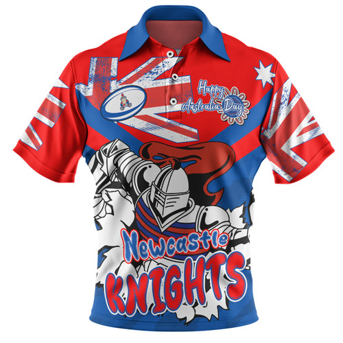 Newcastle Knights Polo Shirt - Happy Australia Day We Are One And Free