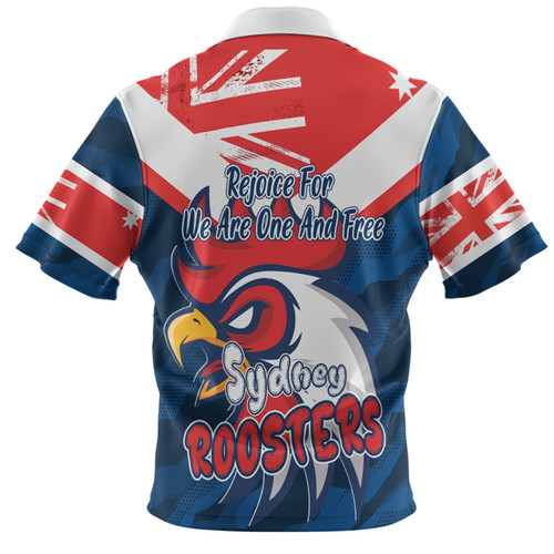 Sydney Roosters Polo Shirt - Happy Australia Day We Are One And Free Sydney Roosters Polo Shirt - Happy Australia Day We Are One And Free