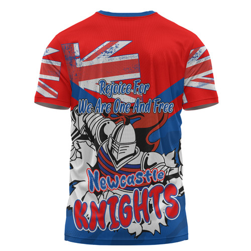 Newcastle Knights T-Shirt - Happy Australia Day We Are One And Free Newcastle Knights T-Shirt - Happy Australia Day We Are One And Free