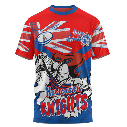 Newcastle Knights T-Shirt - Happy Australia Day We Are One And Free