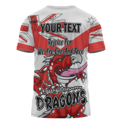 St. George Illawarra Dragons T-Shirt - Happy Australia Day We Are One And Free St. George Illawarra Dragons T-Shirt - Happy Australia Day We Are One And Free