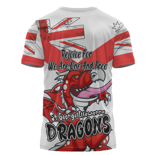 St. George Illawarra Dragons T-Shirt - Happy Australia Day We Are One And Free St. George Illawarra Dragons T-Shirt - Happy Australia Day We Are One And Free