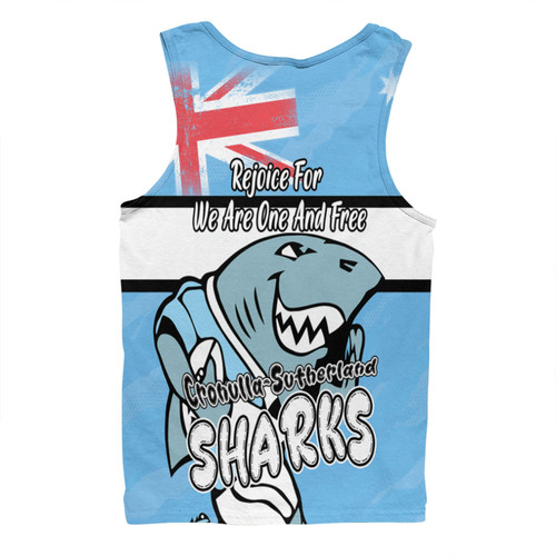 Cronulla-Sutherland Sharks Men Singlet - Happy Australia Day We Are One And Free Cronulla-Sutherland Sharks Men Singlet - Happy Australia Day We Are One And Free