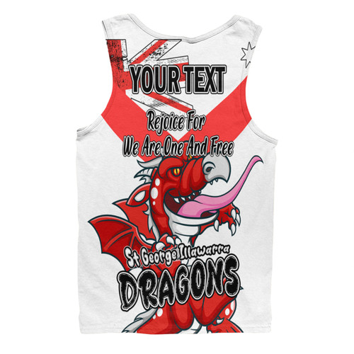 St. George Illawarra Dragons Men Singlet - Happy Australia Day We Are One And Free St. George Illawarra Dragons Men Singlet - Happy Australia Day We Are One And Free