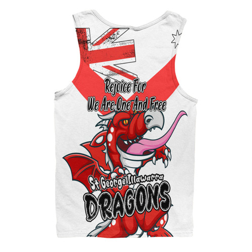 St. George Illawarra Dragons Men Singlet - Happy Australia Day We Are One And Free St. George Illawarra Dragons Men Singlet - Happy Australia Day We Are One And Free