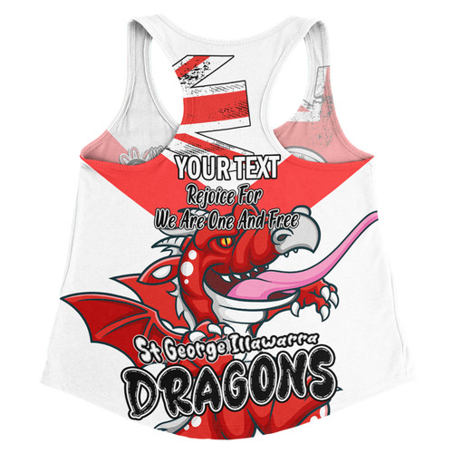 St. George Illawarra Dragons Women Racerback Singlet - Happy Australia Day We Are One And Free