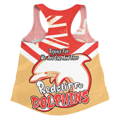 Redcliffe Dolphins Women Racerback Singlet - Happy Australia Day We Are One And Free Redcliffe Dolphins Women Racerback Singlet - Happy Australia Day We Are One And Free